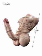 Hugedildo.com Rook 4LB Small Silicone Torso Dildo with Realistic Blowjob Tunnel