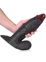 Hugedildo.com Dragon 10-inch Extra Thick Black Dildo With Swinging Balls and Vac U Lock Suction Cup XL