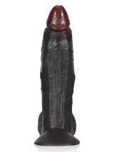Hugedildo.com Dragon 10-inch Extra Thick Black Dildo With Swinging Balls and Vac U Lock Suction Cup XL