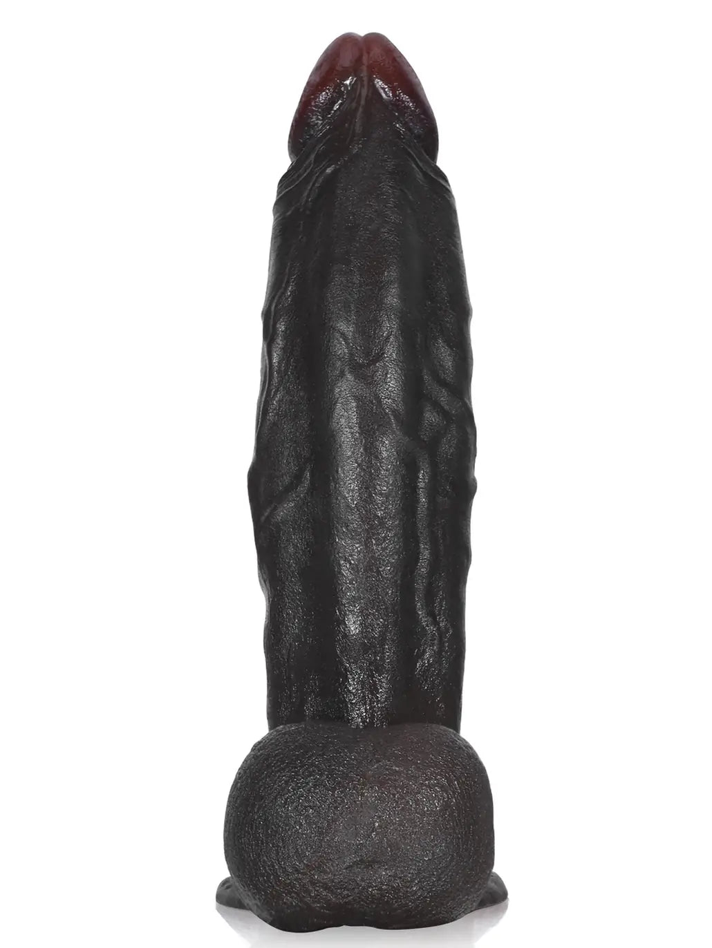 Hugedildo.com Dragon 10-inch Extra Thick Black Dildo With Swinging Balls and Vac U Lock Suction Cup XL