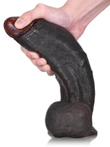 Hugedildo.com Dragon 10-inch Extra Thick Black Dildo With Swinging Balls and Vac U Lock Suction Cup XL