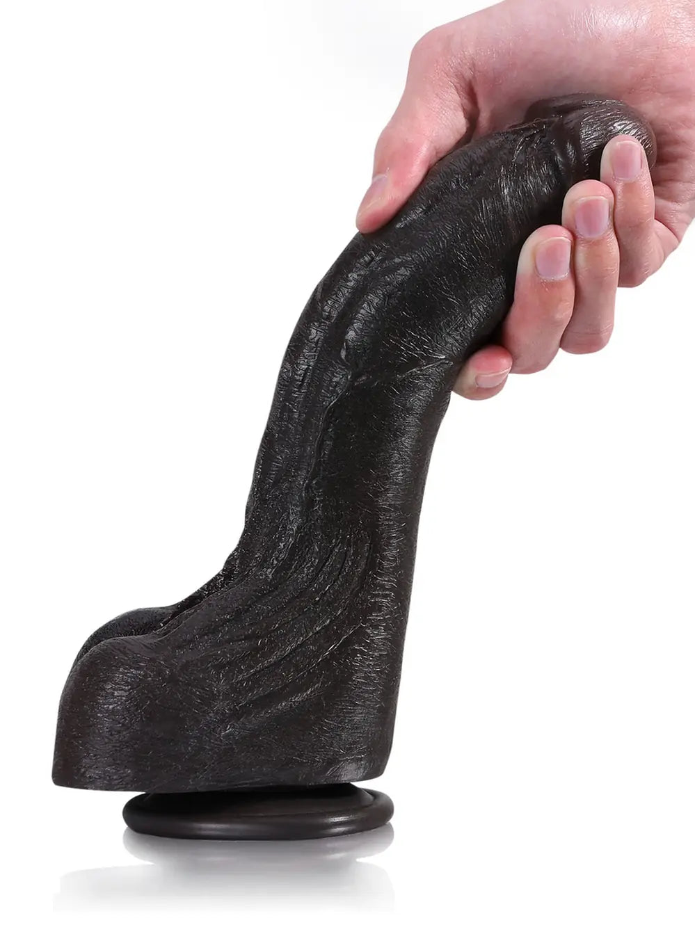 Hugedildo.com Cameron 10-inch Black Ultra Realistic Real Feel Dildo