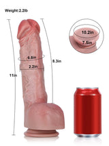 Hugedildo.com Robin 11-inch XL Size Large Thick Realistic Dildo With Metal Keel