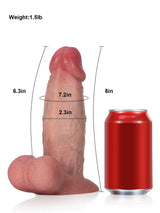 Hugedildo.com Greg 8-inch Tapered Curved Dildo with Raised Ridge and Veins Vac U Lock Suction Cup