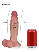 Hugedildo.com Elrond 10-inch Tapered Curved Dildo with Raised Ridge and Veins Vac U Lock Suction Cup