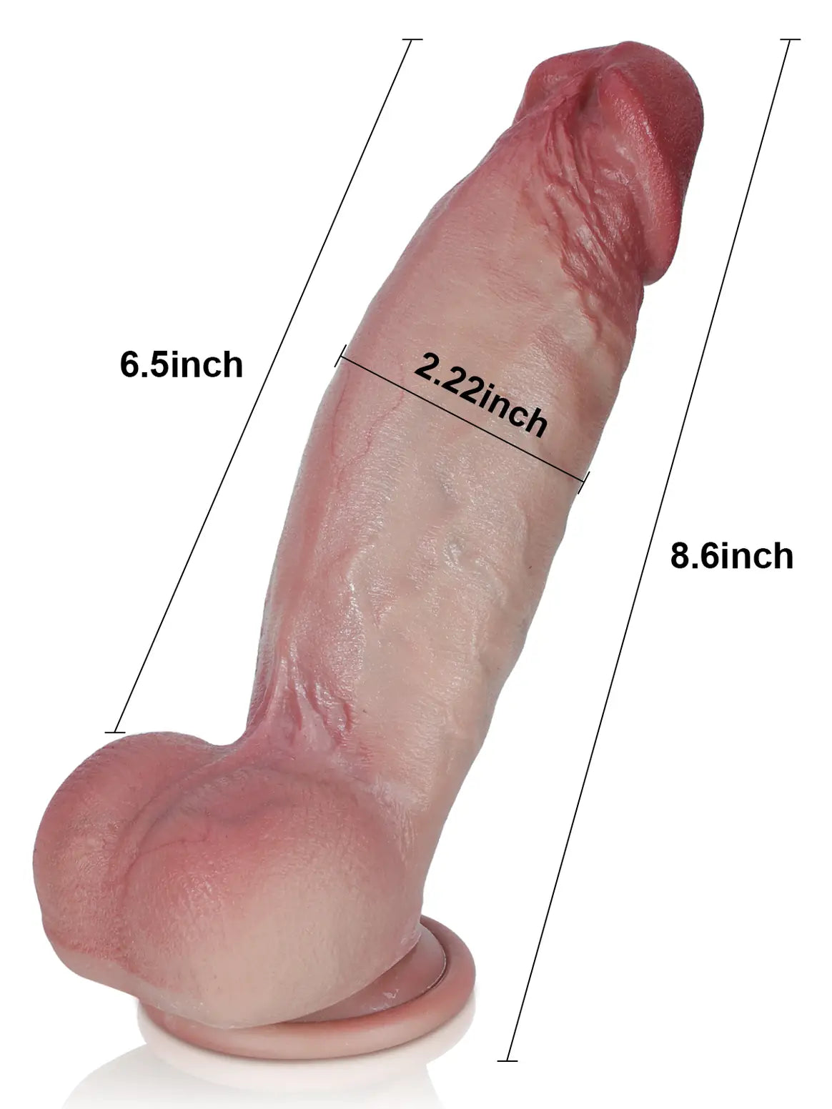 Hugedildo.com Kimi 9-inch Realistic Soft Flesh Like Thick Short Fat Dildo