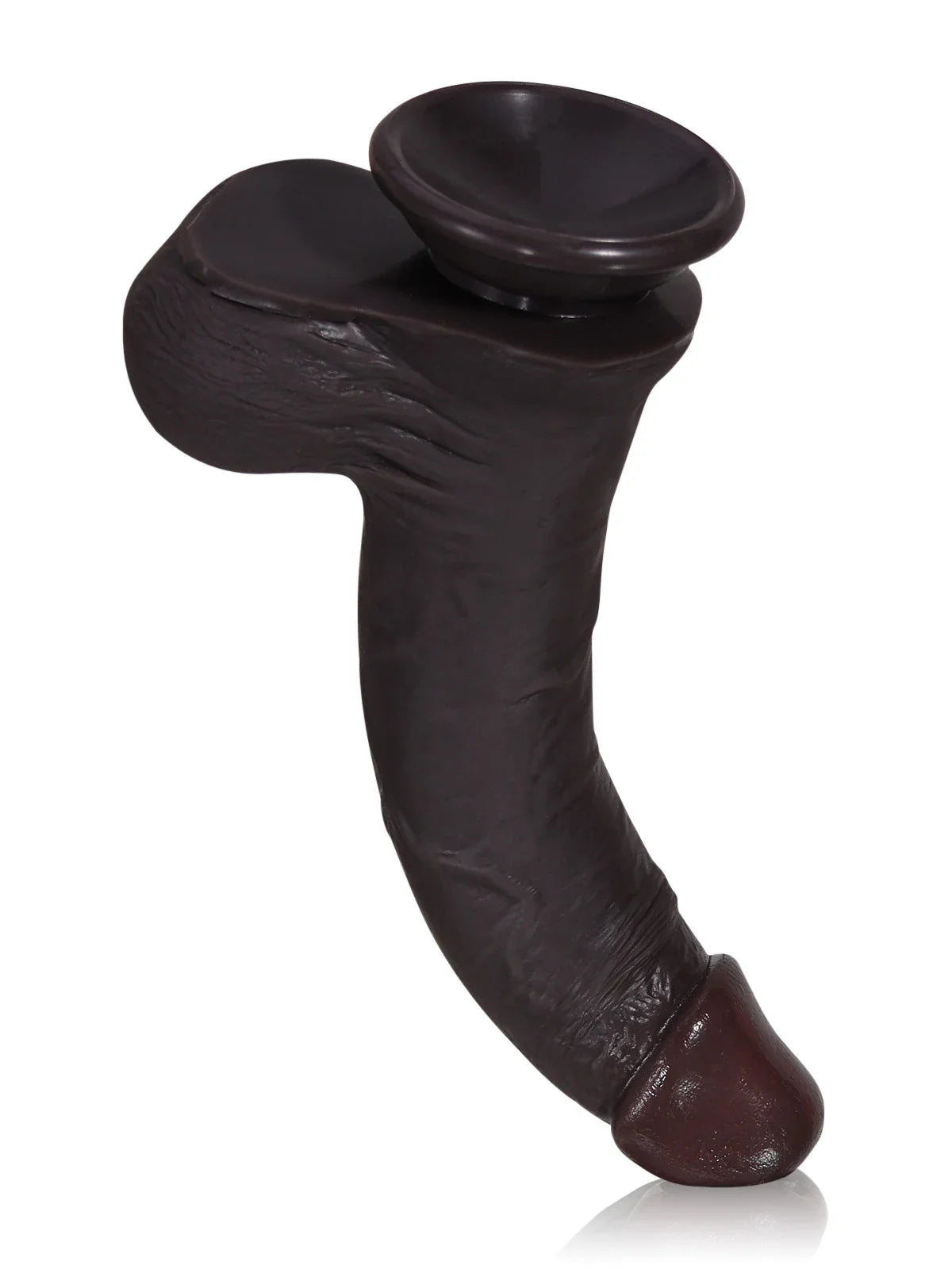 Hugedildo.com Billy 8-inch Black Sliding Skin Dildo With Moving Balls
