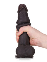Hugedildo.com Billy 8-inch Black Sliding Skin Dildo With Moving Balls