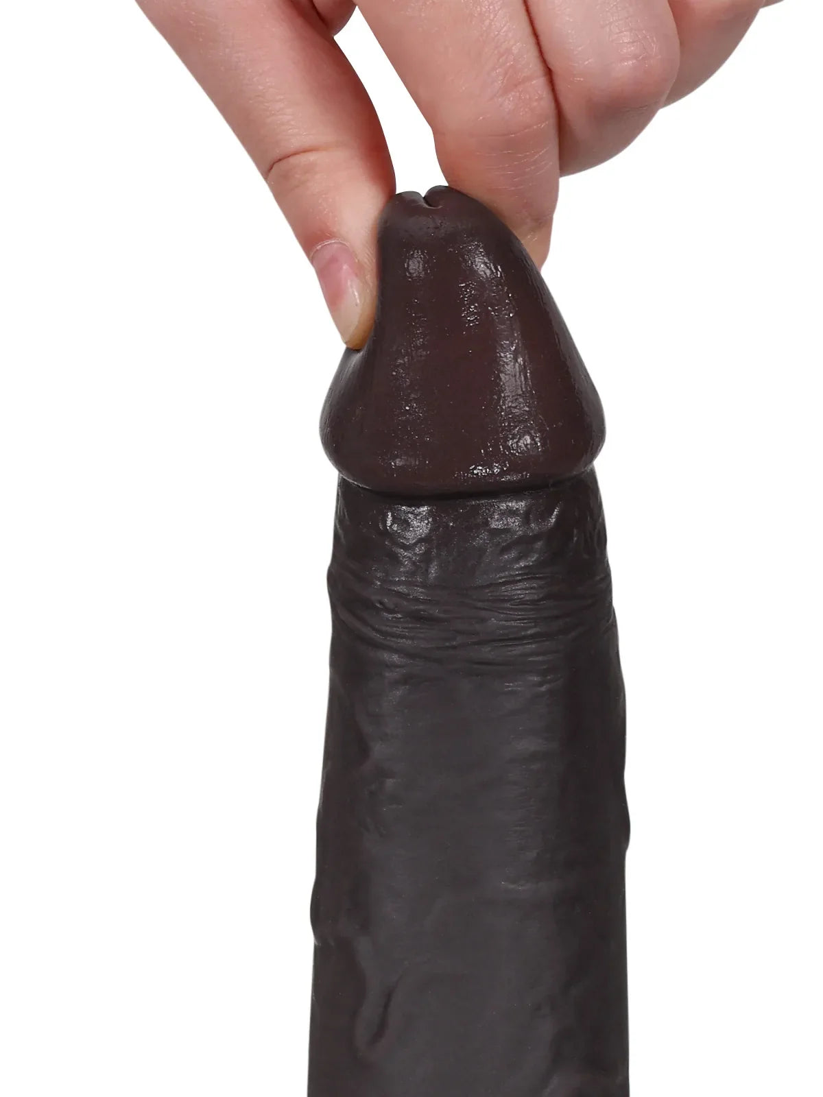 Hugedildo.com Billy 8-inch Black Sliding Skin Dildo With Moving Balls