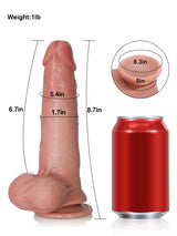 Hugedildo.com Billy 9-inch Sliding Skin Dildo With Moving Balls