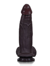 Hugedildo.com Reed 11-inch Long Thick Soft Sliding Skin Black Dildo with and Swinging Moving Balls