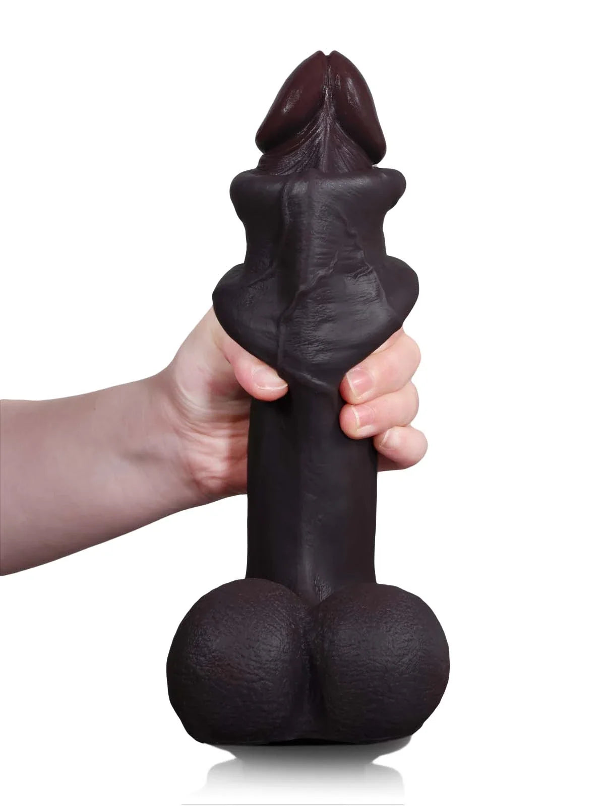 Hugedildo.com Reed 11-inch Long Thick Soft Sliding Skin Dildo with and Swinging Moving Balls