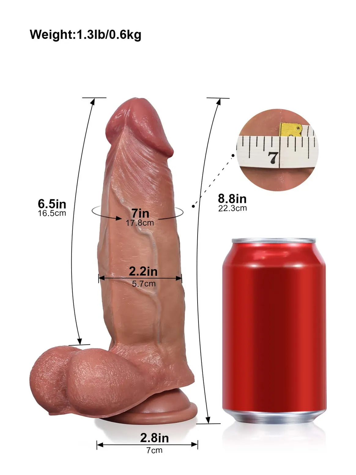 Hugedildo.com Wade 9-inch Soft Thick Sliding Skin Dildo with Lifelike Dual Density Feel