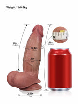 Hugedildo.com Cato 8-inch Realistic Sliding Skin Dildo with a Natural Veiny Look