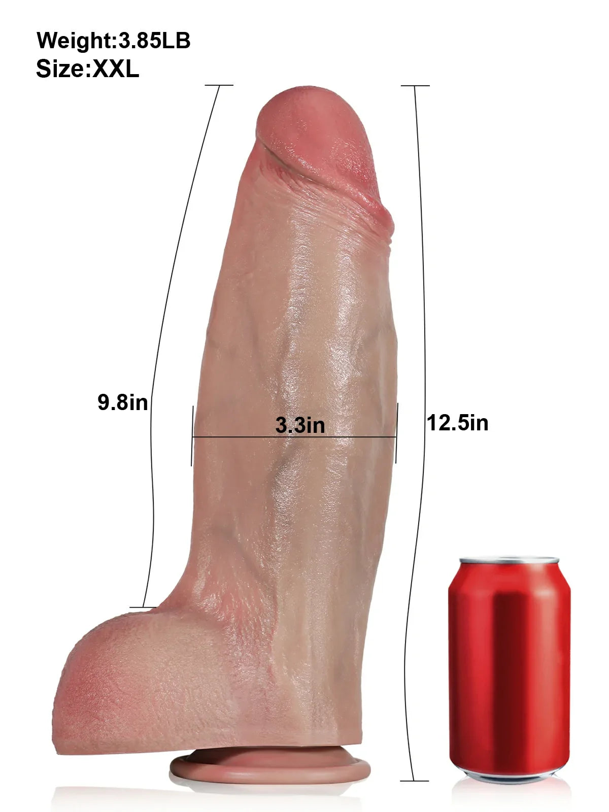 Hugedildo.com Jorge 13-inch XXL Size Realistic Soft Flesh Like Thick Short Fat Dildo