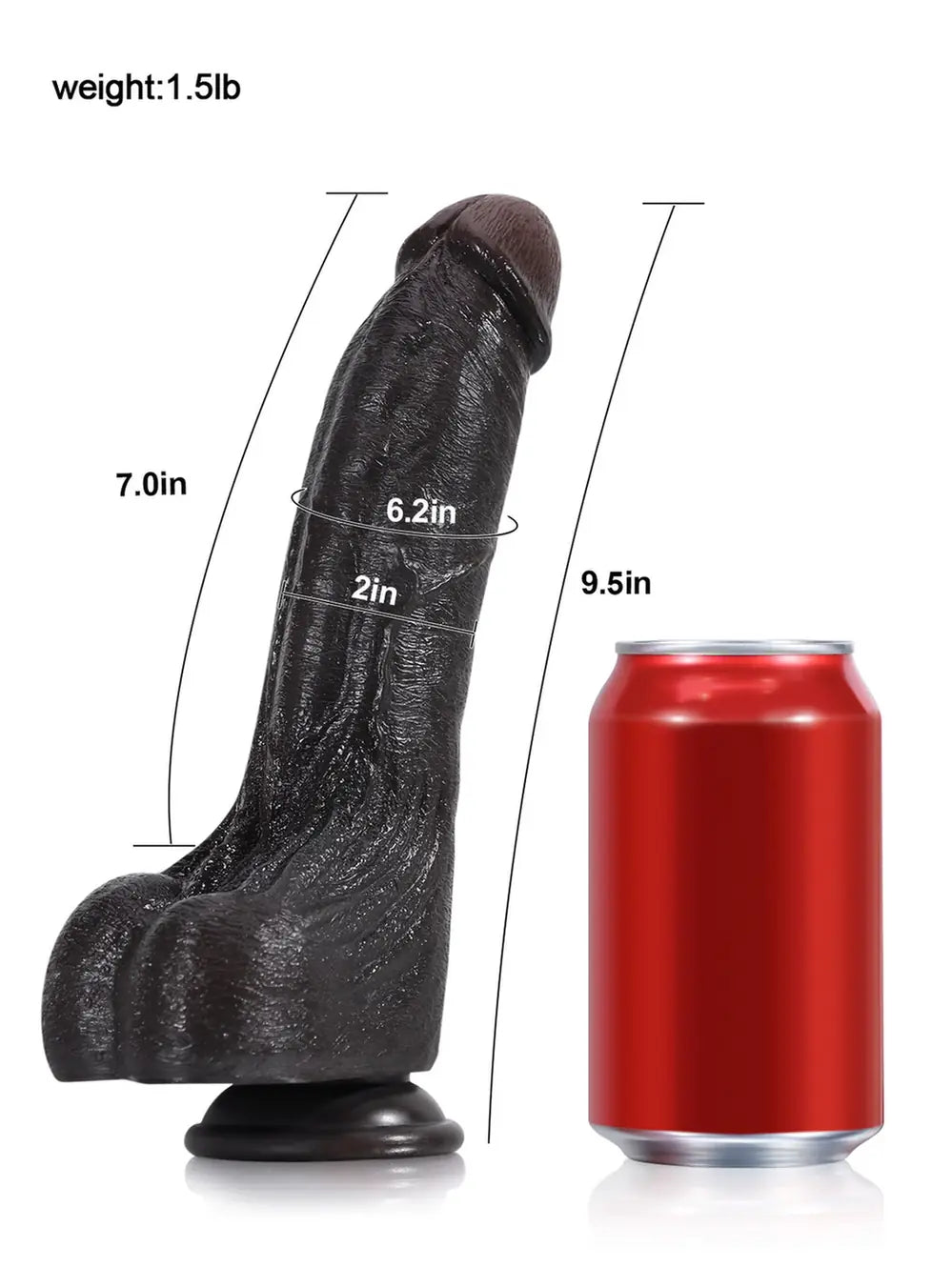 Hugedildo.com Cameron 10-inch Black Ultra Realistic Real Feel Dildo
