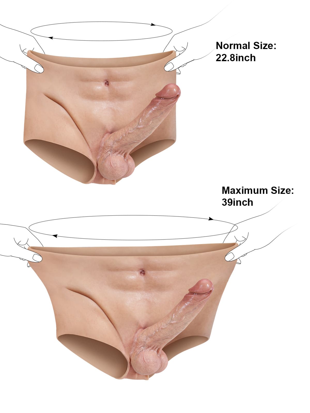 Hugedildo.com Beck 7-inch Full-Wrap Solid Silicone Strap-On Underwear with Realistic Dildo Design