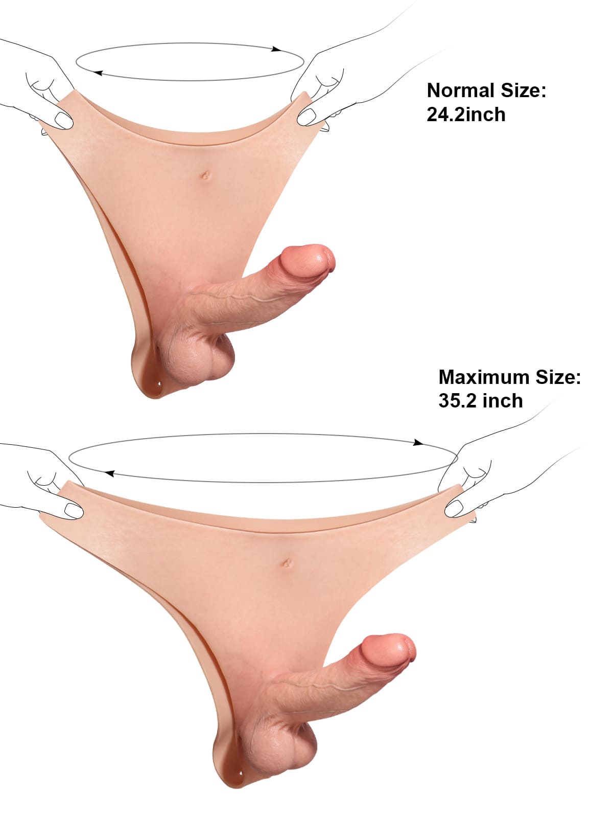 Hugedildo.com Oscar 7-inch Wearable Solid Shaft Soft Balls Silicone Strap-On Dildo For Lesbian Couples