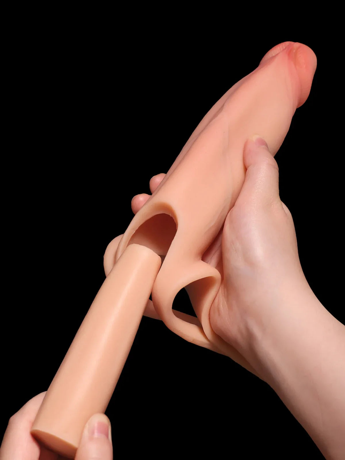 Hugedildo.com Casey 6-inch Hollow Open-Ball Cock Sleeve - Soft Silicone, Wearable