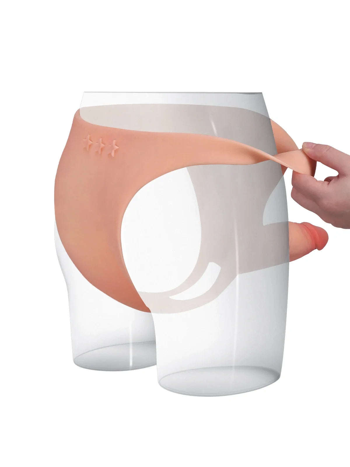 Hugedildo.com Casey 6-inch Hollow Open-Ball Cock Sleeve - Soft Silicone, Wearable