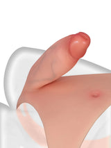 Hugedildo.com Casey 6-inch Hollow Open Ball Platinum Silicone Wearable Strap On Hard Soft Version