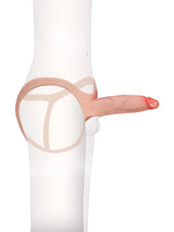 Hugedildo.com Emberfall 8-inch Ultra-Slim Hollow Strap-On Penis Sleeve Open-Ball, Realistic Soft Silicone