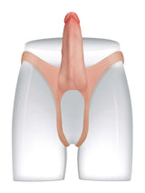 Hugedildo.com Emberfall 8-inch Ultra-Slim Hollow Strap-On Penis Sleeve Open-Ball, Realistic Soft Silicone