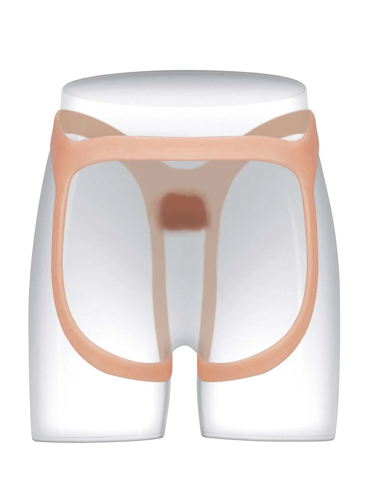 Hugedildo.com Emberfall 8-inch Ultra-Slim Hollow Strap-On Penis Sleeve Open-Ball, Realistic Soft Silicone