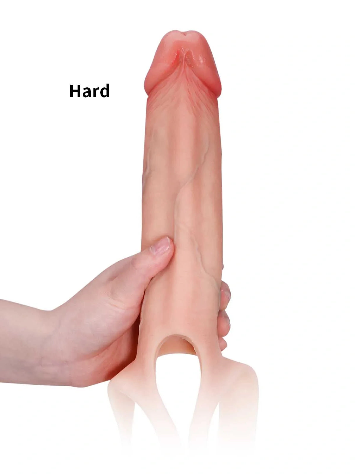 Hugedildo.com Seraphine 8-inch Realistic Hollow Platinum Silicone Strap-On Dildo