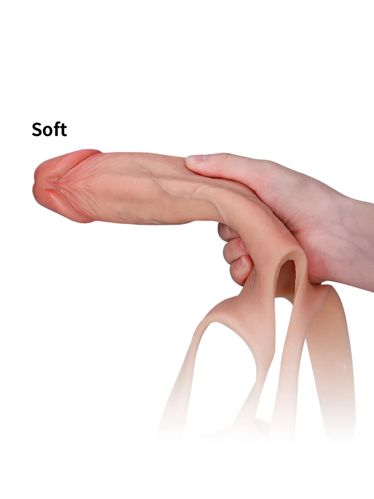 Hugedildo.com Seraphine 8-inch Wearable Penis Sleeve for Him - Hollow Soft Silicone Strap-On