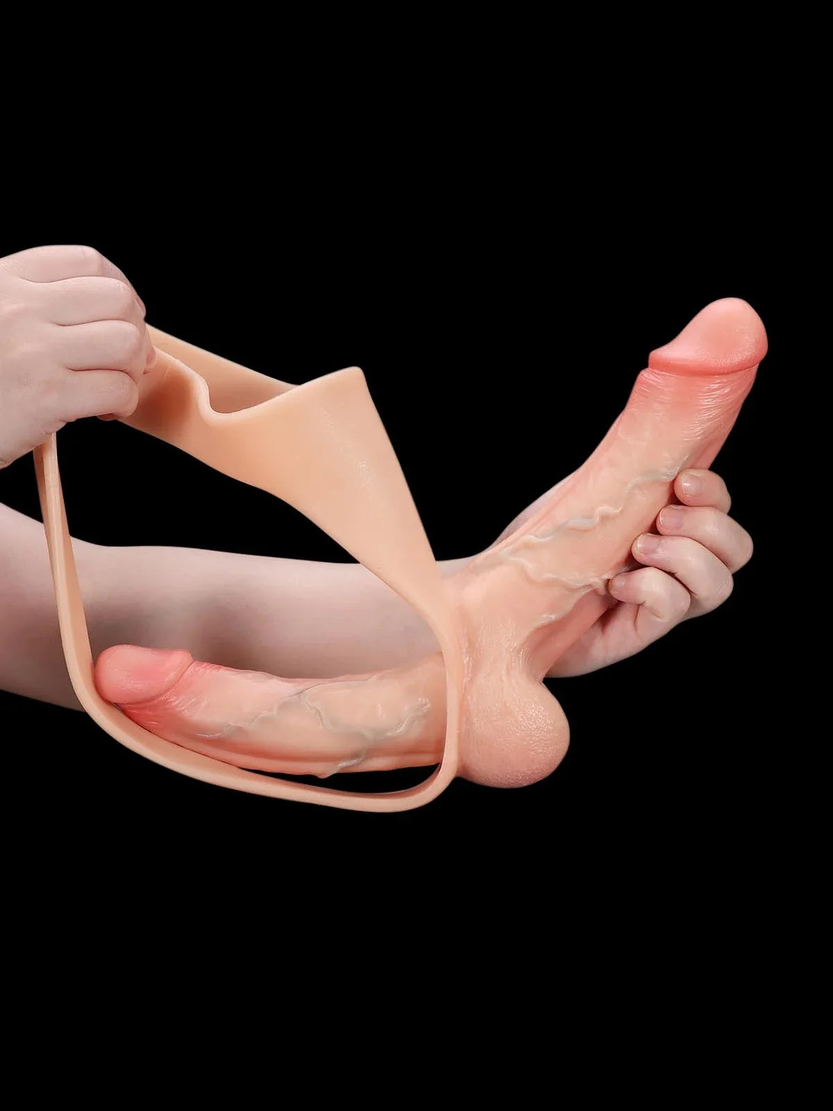 Hugedildo.com Zorvyn Lifelike Silicone Strap-On Dildo with Double Realistic Shaft