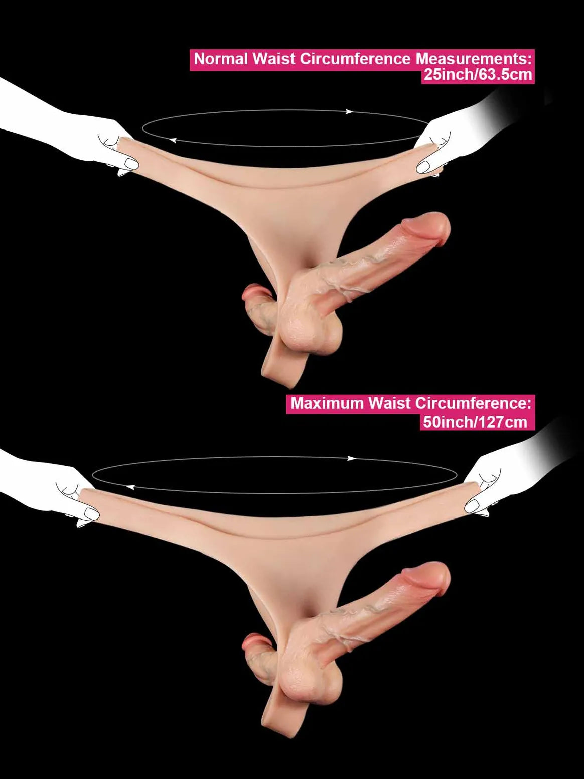 Hugedildo.com Zorvyn Lifelike Silicone Strap-On Dildo with Double Realistic Shaft