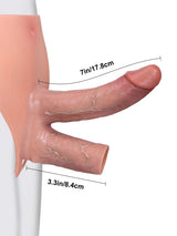 Hugedildo.com Jax 7-inch Best DP Strap On Dildo For Men & Silicone Penis Girth Sleeve