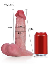 Hugedildo.com Stephen 9-inch Smooth Control Dildo with Pink Glans and Texture