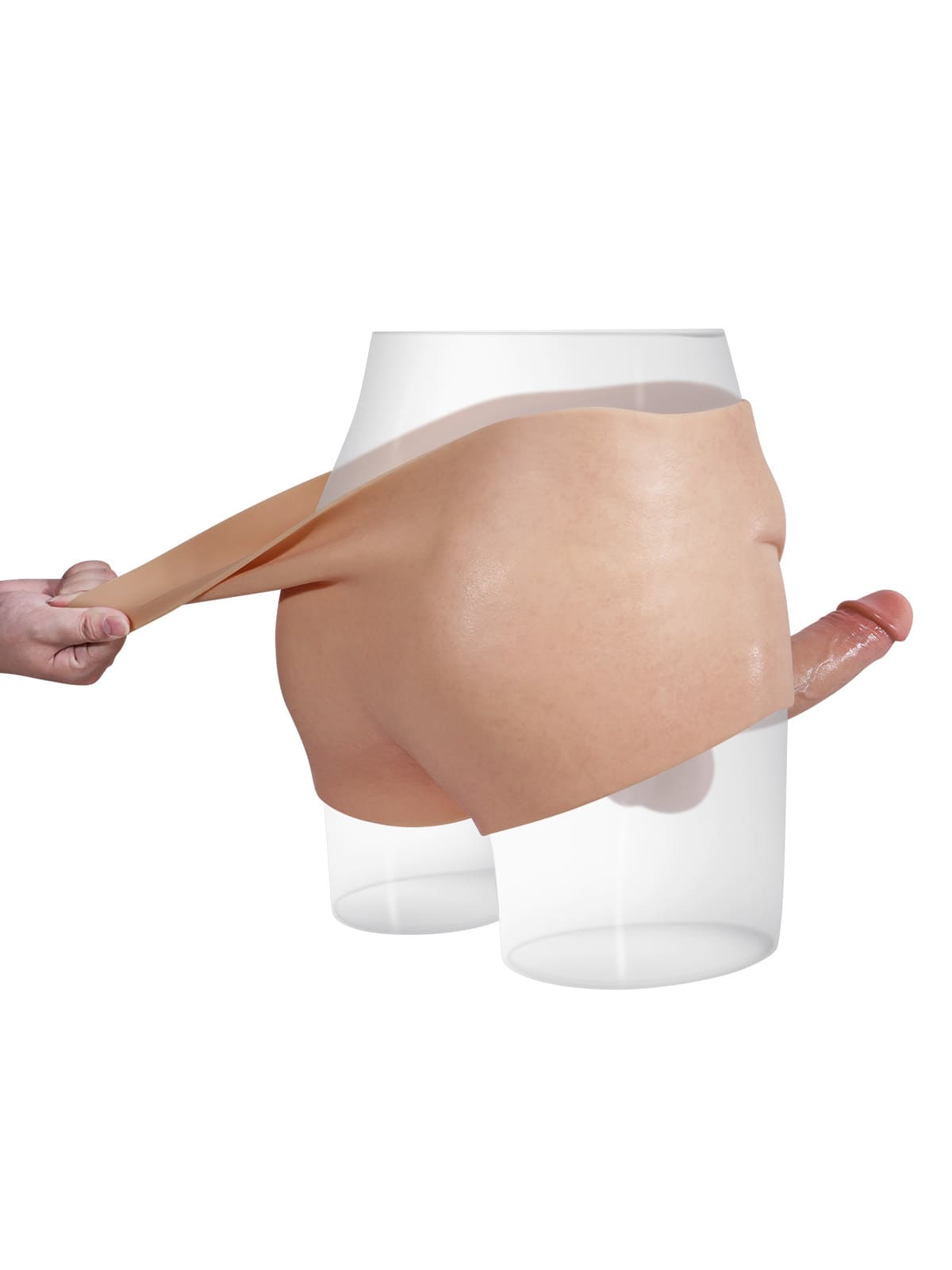 Hugedildo.com Beck 7-inch Full-Wrap Solid Silicone Strap-On Underwear with Realistic Dildo Design