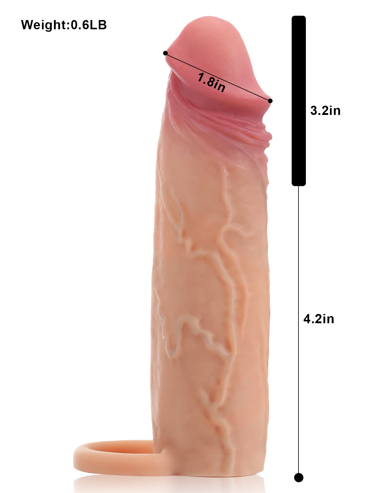 Hugedildo.com Stuart 7-inch Flesh Sliding Skin Vibrating Cock Sleeve