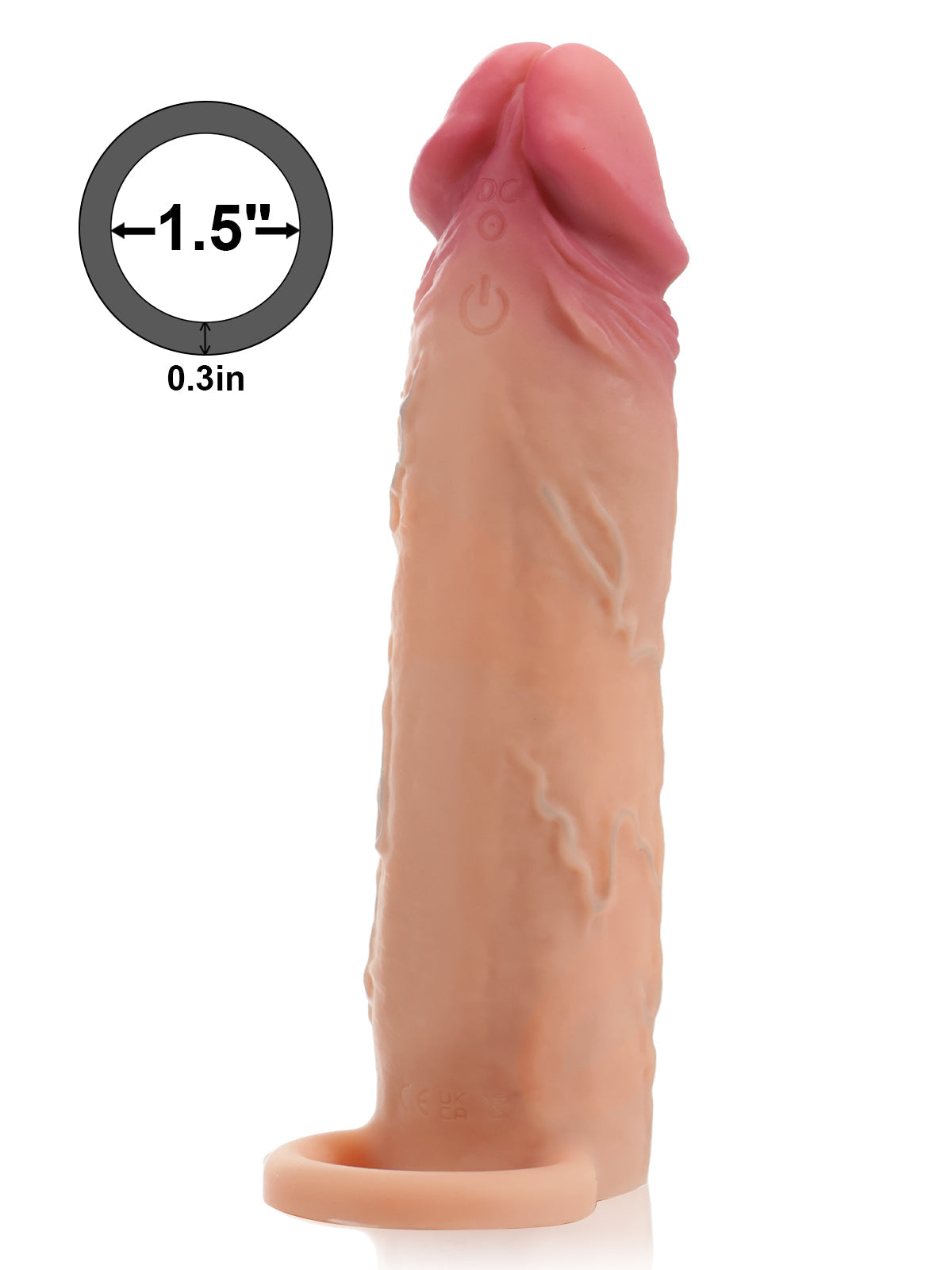 Hugedildo.com Stuart 7-inch Flesh Sliding Skin Vibrating Cock Sleeve