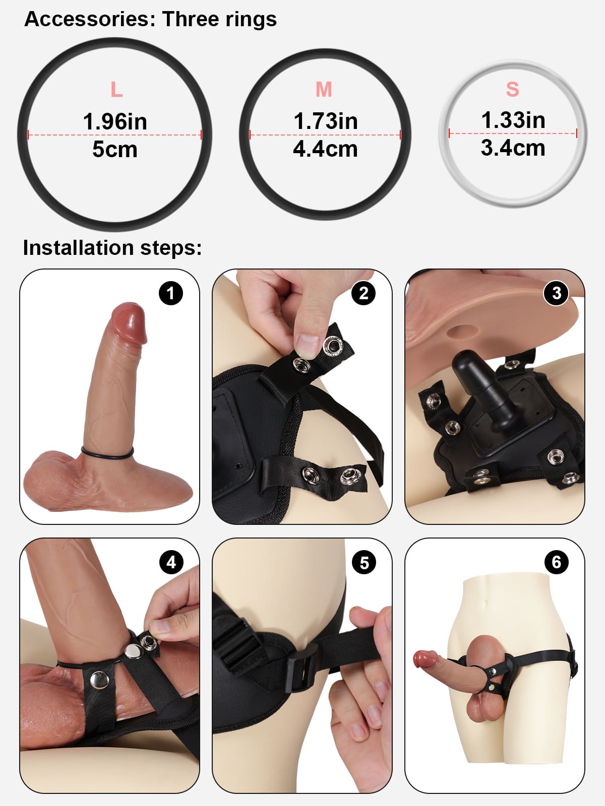 Hugedildo.com TPE + PU Leather Vac-U-Lock Strap On