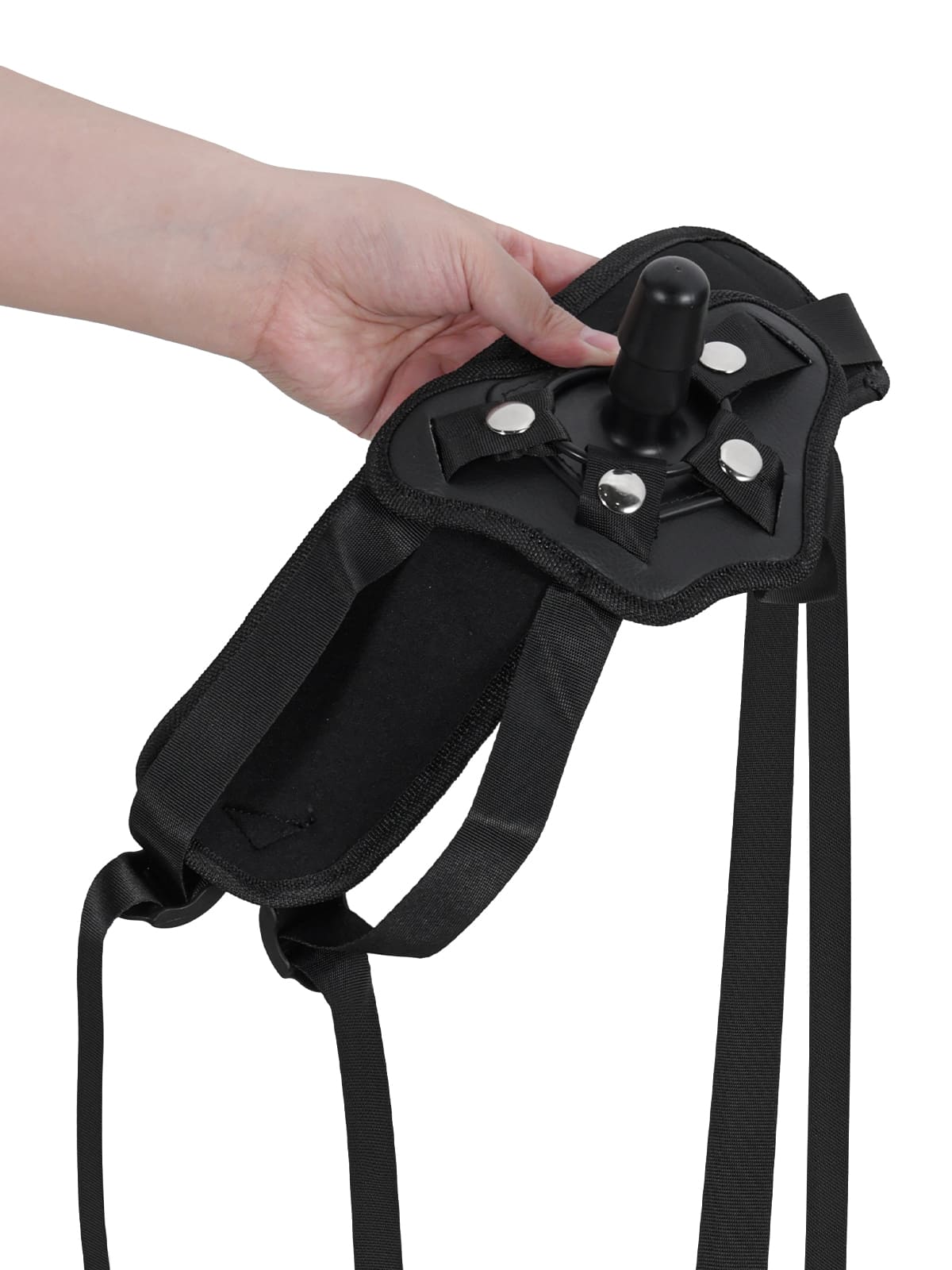 Hugedildo.com TPE + PU Leather Vac-U-Lock Strap On