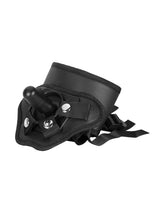 Hugedildo.com TPE + PU Leather Vac-U-Lock Strap On