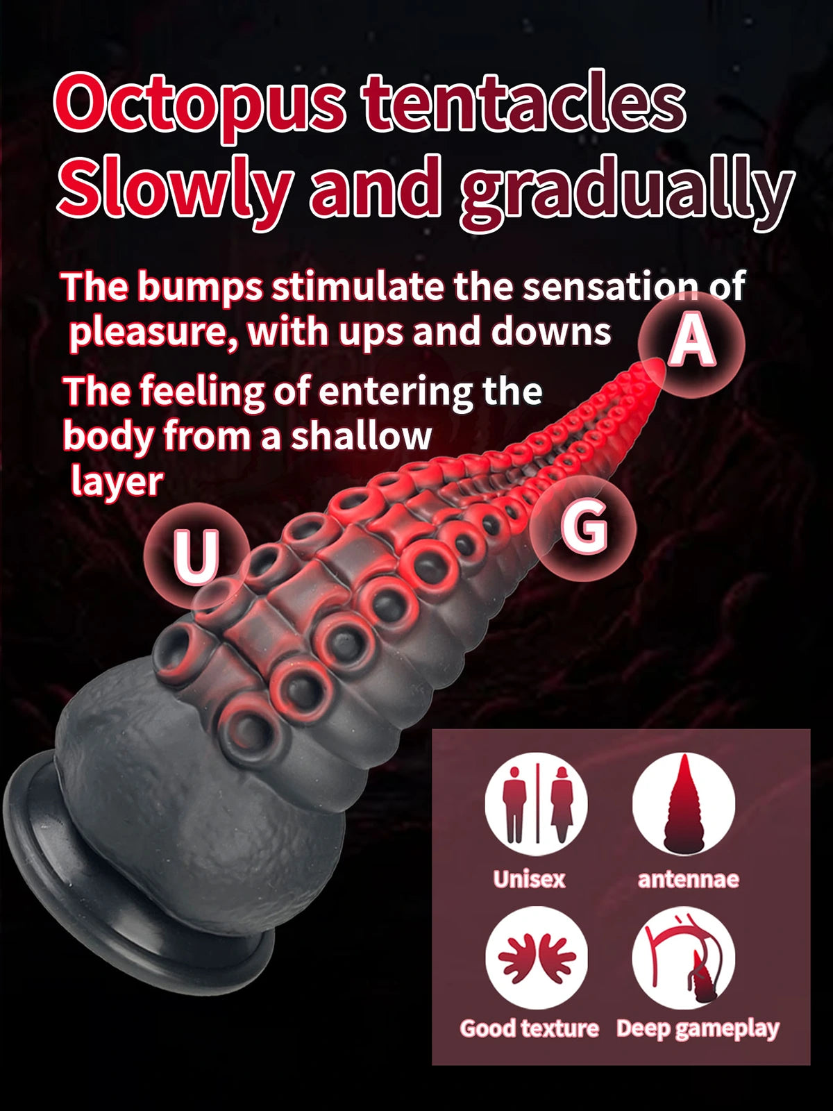 Vexis: 9″ x 2.5″ Extra Thick Silicone Octopus Tentacle Dildo