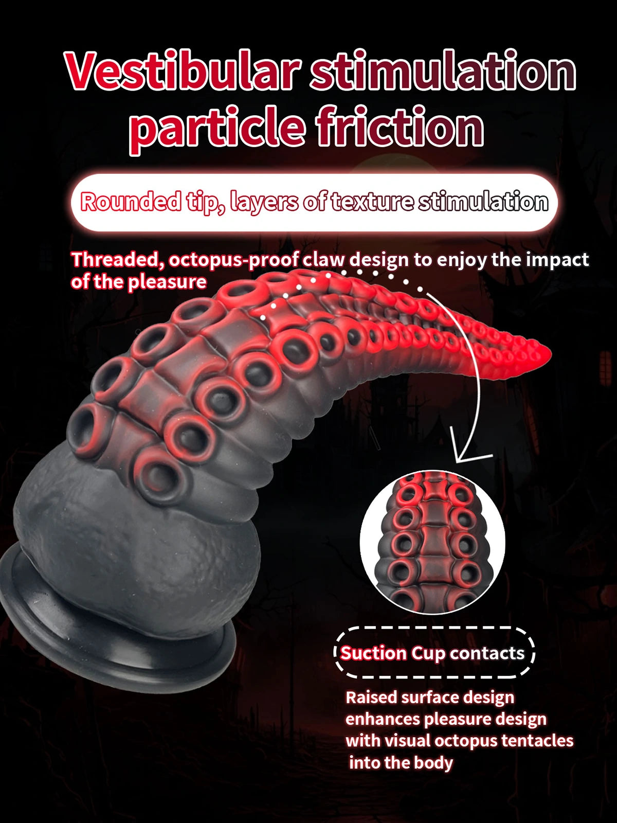 Vexis: 9″ x 2.5″ Extra Thick Silicone Octopus Tentacle Dildo