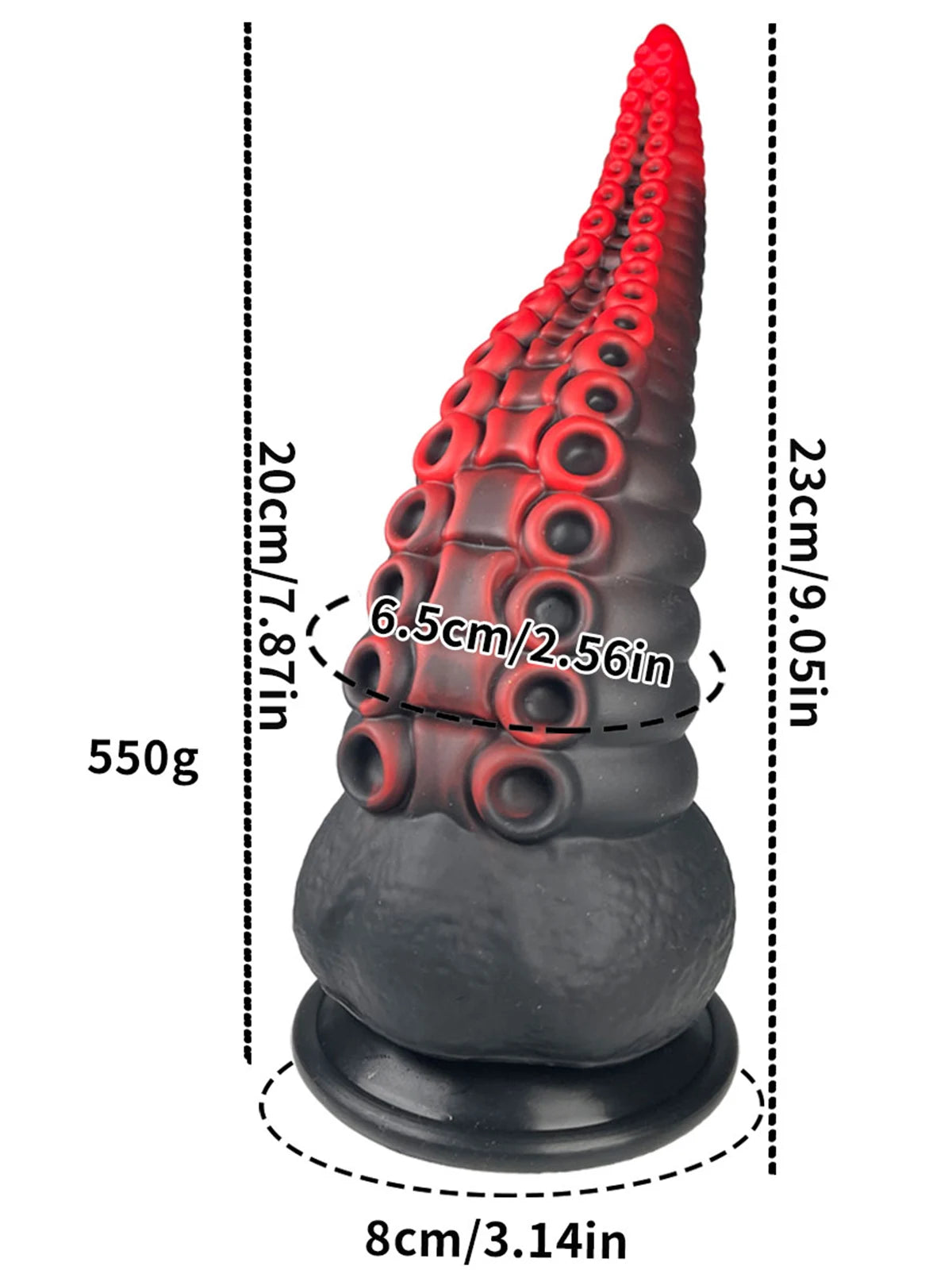Vexis: 9″ x 2.5″ Extra Thick Silicone Octopus Tentacle Dildo