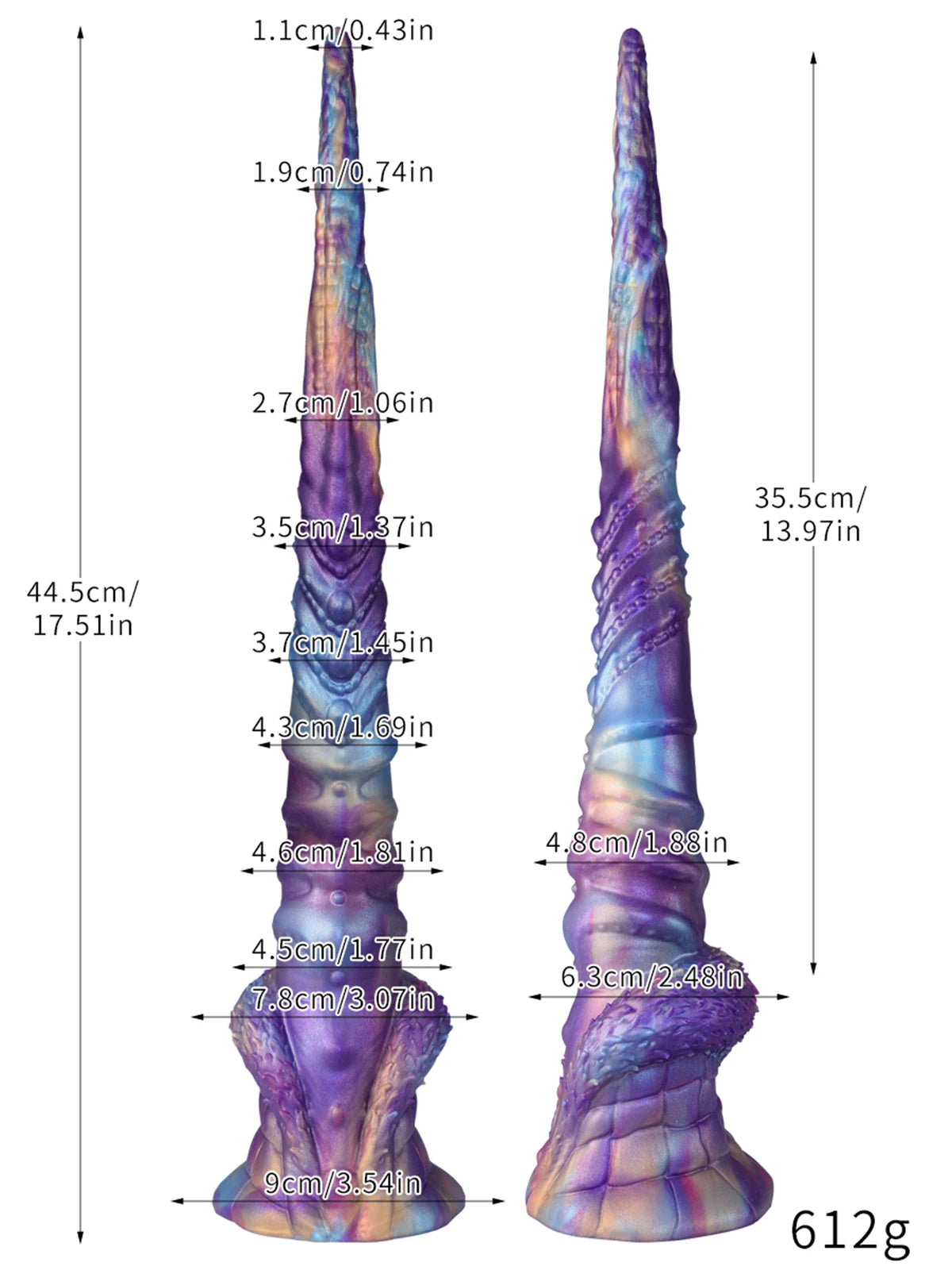 Vylix: 17.5″ x 3″ Spiral Shaft Fantasy Silicone Tentacle Dildo