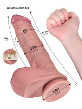 Wade: 12.7" x 2.5"  Thick Realistic Dildo with Sliding Skin & Raised Vein