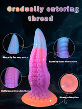 Xylox: 9.8″ x 2.4″ Glow-in-the-ark Silicone Octopus Dildo