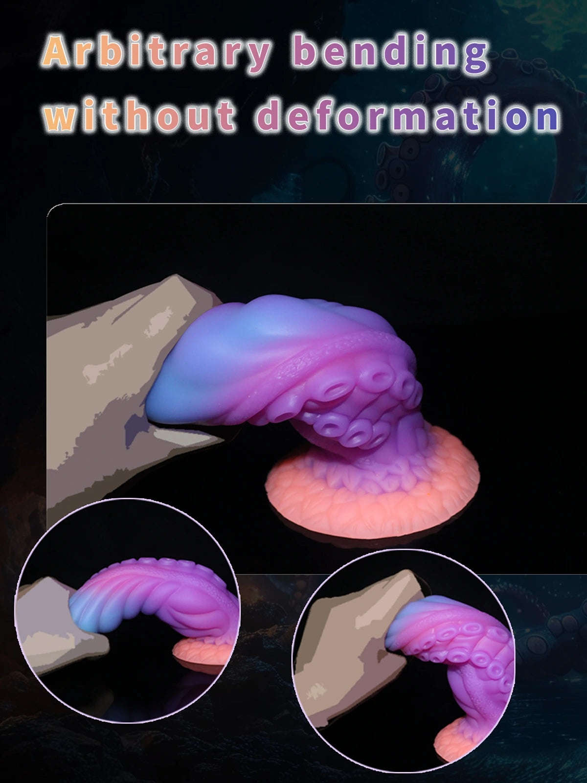Xylox: 9.8″ x 2.4″ Glow-in-the-ark Silicone Octopus Dildo