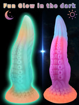 Xylox: 9.8″ x 2.4″ Glow-in-the-ark Silicone Octopus Dildo