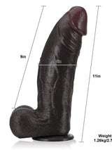 Hugedildo.com Zeus 11-inch BBC Black Strong Extra Huge Thick Dual Density Dildo