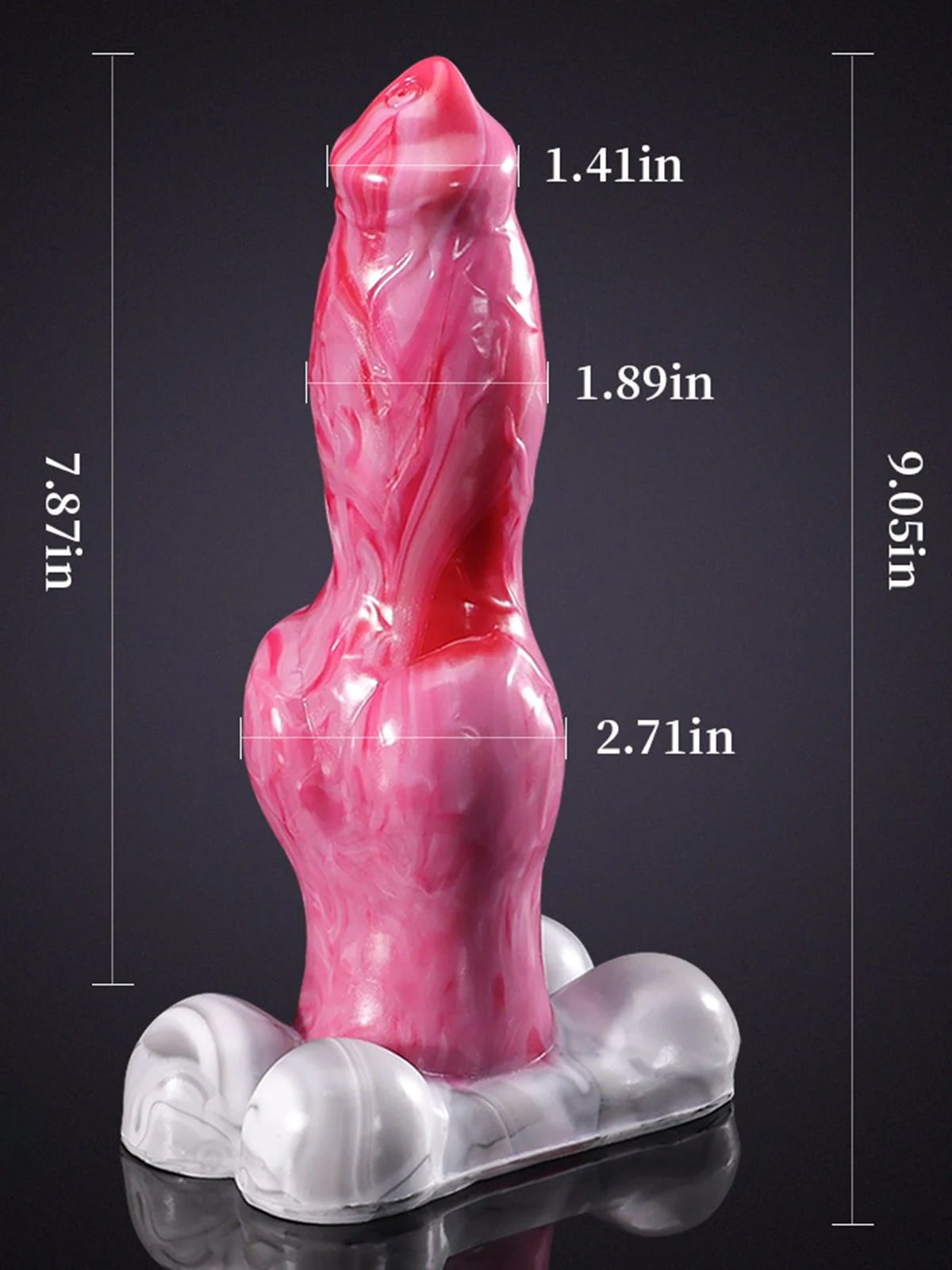 Zorn: 9′′ x 2.7′′ Realistic Pointed Glans Liquid Silicone Dog Dildo